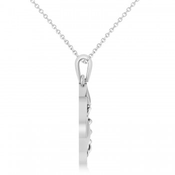 Dentistry Symbol Pendant Necklace 14k White Gold