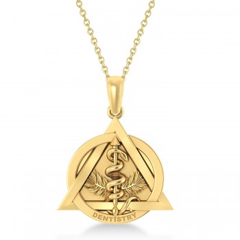 Dentistry Symbol Pendant Necklace 14k Yellow Gold