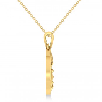 Dentistry Symbol Pendant Necklace 14k Yellow Gold