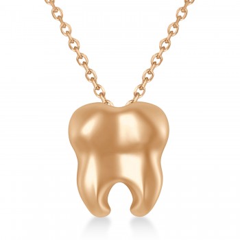 Tooth Pendant Necklace 14k Rose Gold