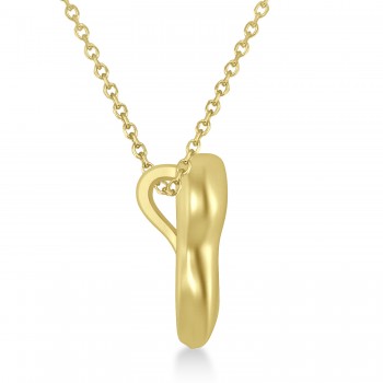 Diamond Inserted Tooth Pendant Necklace 14k Yellow Gold
