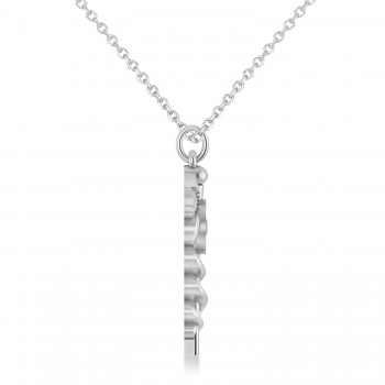 Caduceus Registered Dental Hygienist Pendant Necklace 14k White Gold