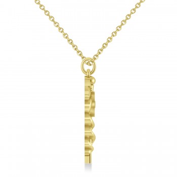 Caduceus Registered Dental Hygienist Pendant Necklace 14k Yellow Gold