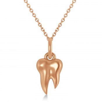 Molar Tooth Pendant Necklace 14k Rose Gold