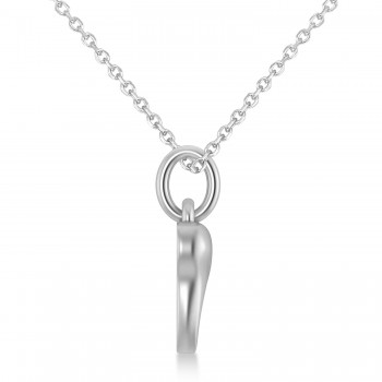 Molar Tooth Pendant Necklace 14k White Gold