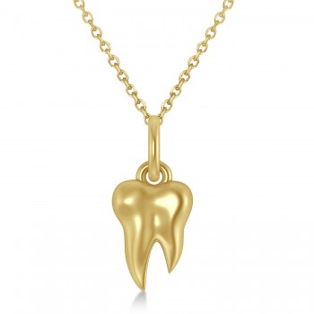 Molar Tooth Pendant Necklace 14k Yellow Gold