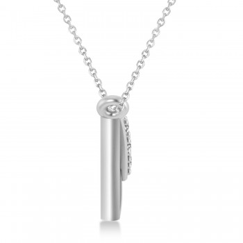 Engravable Diamond Love Letter Envelope Pendant Necklace 14k White Gold (0.17ct)