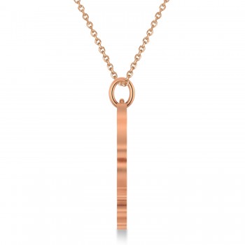 Tiger Shaped Charm Pendant Necklace 14k Rose Gold