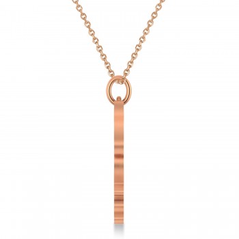 Tiger Shaped Charm Pendant Necklace 14k Rose Gold