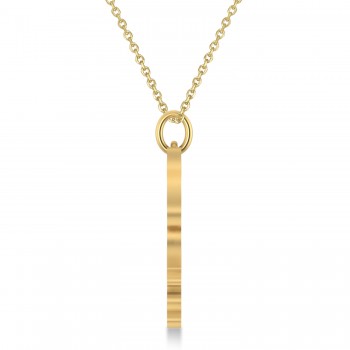 Tiger Shaped Charm Pendant Necklace 14k Yellow Gold