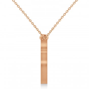Tiger's Face Shaped Charm Pendant Necklace 14k Rose Gold