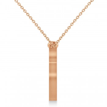 Tiger's Face Shaped Charm Pendant Necklace 14k Rose Gold