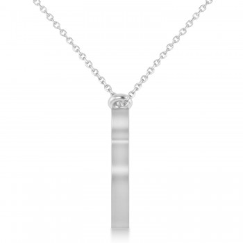 Tiger's Face Shaped Charm Pendant Necklace 14k White Gold