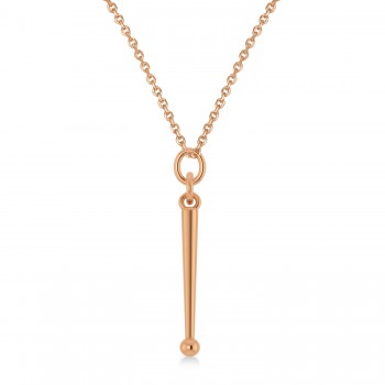 Drum Sticks Music Pendant Necklace 14K Rose Gold