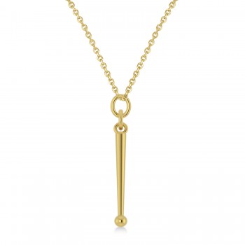 Drum Sticks Music Pendant Necklace 14K Yellow Gold