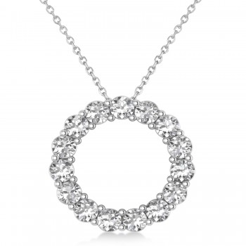 Diamond Circle of Life Pendant Necklace 14k White Gold (3.75ct)