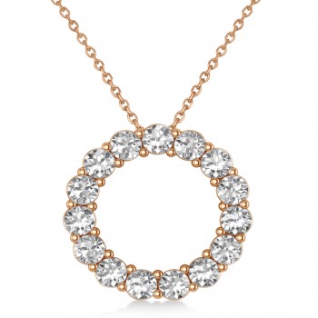 Moissanite Circle of Life Pendant Necklace 14k Rose Gold (3.75ct)