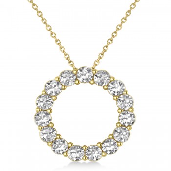 Moissanite Circle of Life Pendant Necklace 14k Yellow Gold (3.75ct)