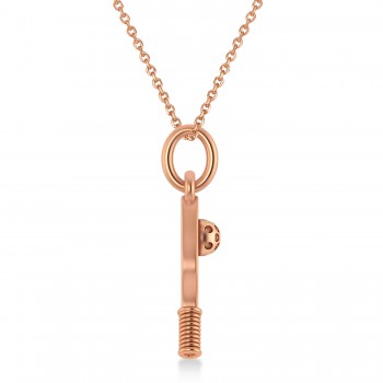 Pickleball Paddle Pendant Necklace 14K Rose Gold