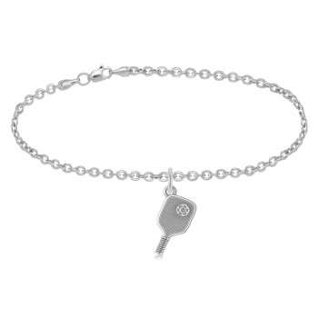 Pickleball Paddle Bracelet in 14K White Gold