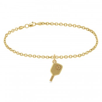 Pickleball Paddle Bracelet in 14K Yellow Gold