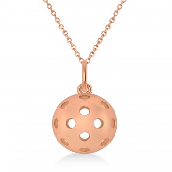 Pickleball Pendant Necklace 14k Rose Gold