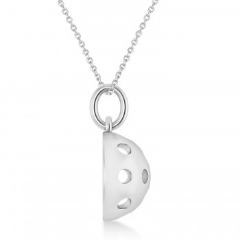 Pickleball Pendant Necklace 14k White Gold