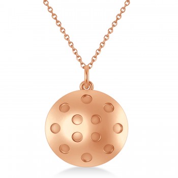 Large Pickleball Pendant Necklace 14k Rose Gold