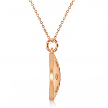 Large Pickleball Pendant Necklace 14k Rose Gold