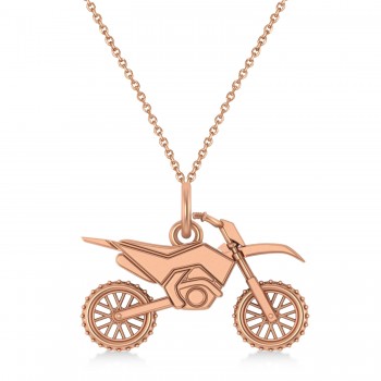 Motorcycle Charm Men's Pendant Necklace 14K Rose Gold