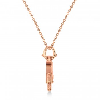 Motorcycle Charm Pendant Necklace 14K Rose Gold