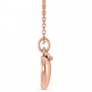 Apple Charm Pendant Necklace 14K Rose Gold