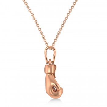 Boxing Glove Charm Men's Pendant Necklace 14K Rose Gold