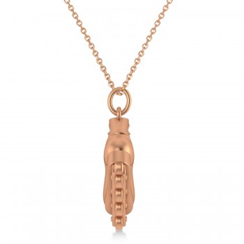 Diamond Accented Rollerblade Pendant Necklace 14K Rose Gold (0.15ct)