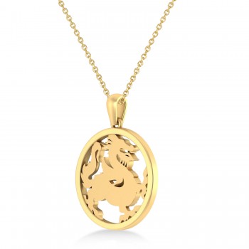 Dragon Charm Pendant Necklace 14K Yellow Gold