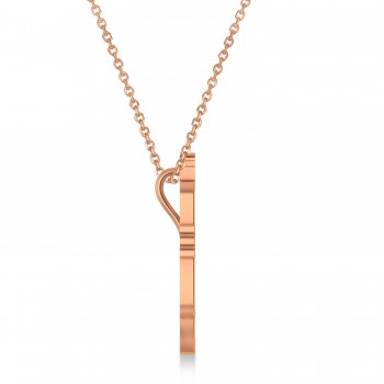 Trumpet Music Pendant Necklace 14K Rose Gold
