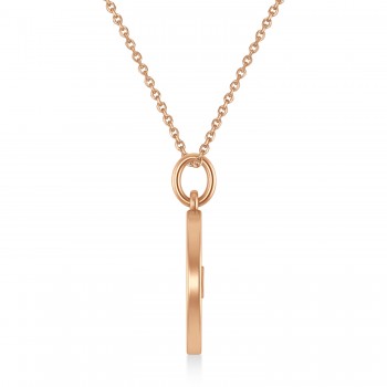 Weight Plate Charm Men's Pendant Necklace 14K Rose Gold