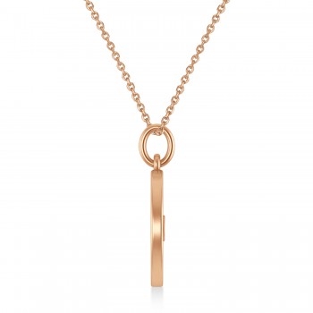 Weight Plate Charm Men's Pendant Necklace 14K Rose Gold