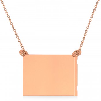 Israel Flag Pendant Necklace 14K Rose Gold