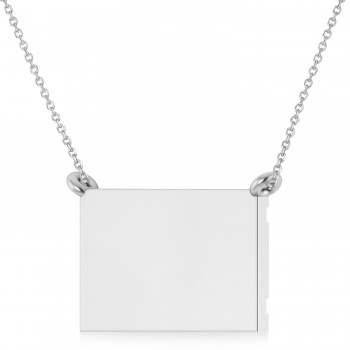 Israel Flag Pendant Necklace 14K White Gold