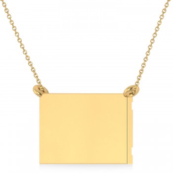 Israel Flag Pendant Necklace 14K Yellow Gold