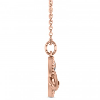 Diamond Planet & Stars Beaded Pendant Necklace 14K Rose Gold (0.25ct)
