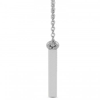 USA Flag Patriotic Pendant Necklace 14K White Gold