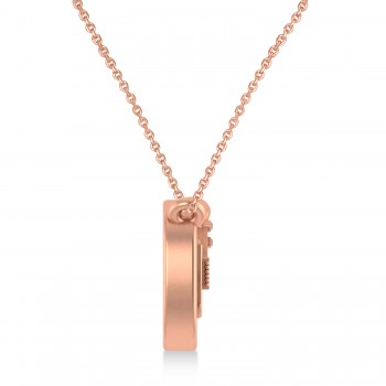 Guitar Charm Pendant Necklace Large 14K Rose Gold