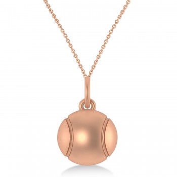 Tennis Ball Charm Pendant Necklace 14K Rose Gold