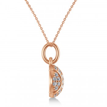Diamond Tennis Ball Charm Pendant Necklace 14K Rose Gold (0.38ct)