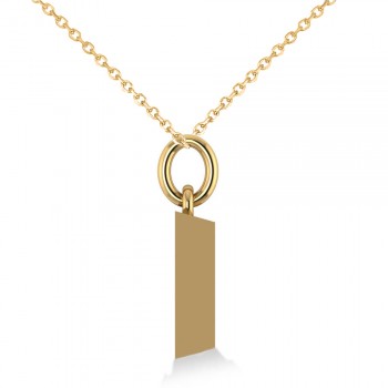 Custom-Made Gold Bullion Bar Pendant Necklace 14k Yellow Gold