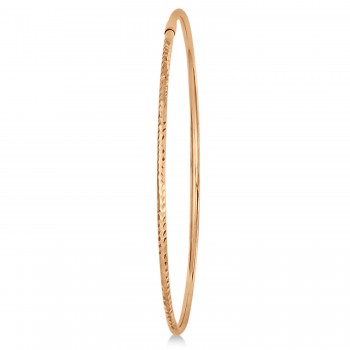 Diamond-Cut Slip On Stackable Bangle Bracelet 14k Rose Gold