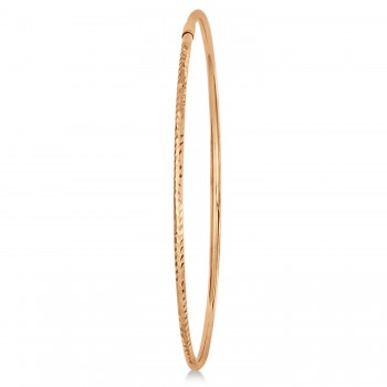 Diamond-Cut Slip On Stackable Bangle Bracelet 14k Rose Gold