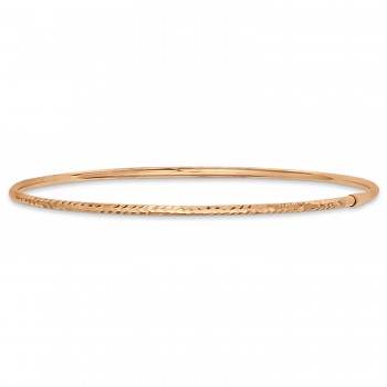 Diamond-Cut Slip On Stackable Bangle Bracelet 14k Rose Gold